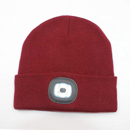 Vinterhue til mænd med LED-lys